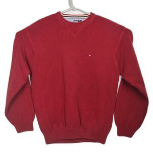 VTG Tommy Hilfiger Pullover Sweater Red Men's XL Crew Neck 90's/Y2K